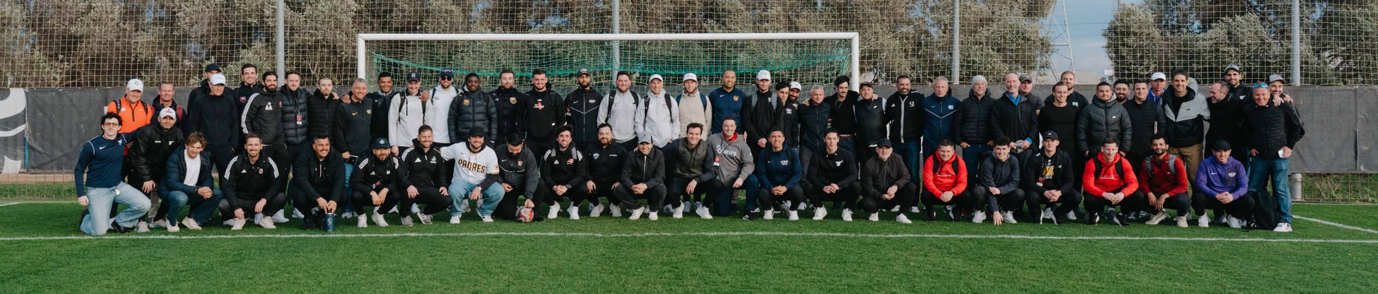 Every coach at the Showcase, on the pitch at Vinaròs